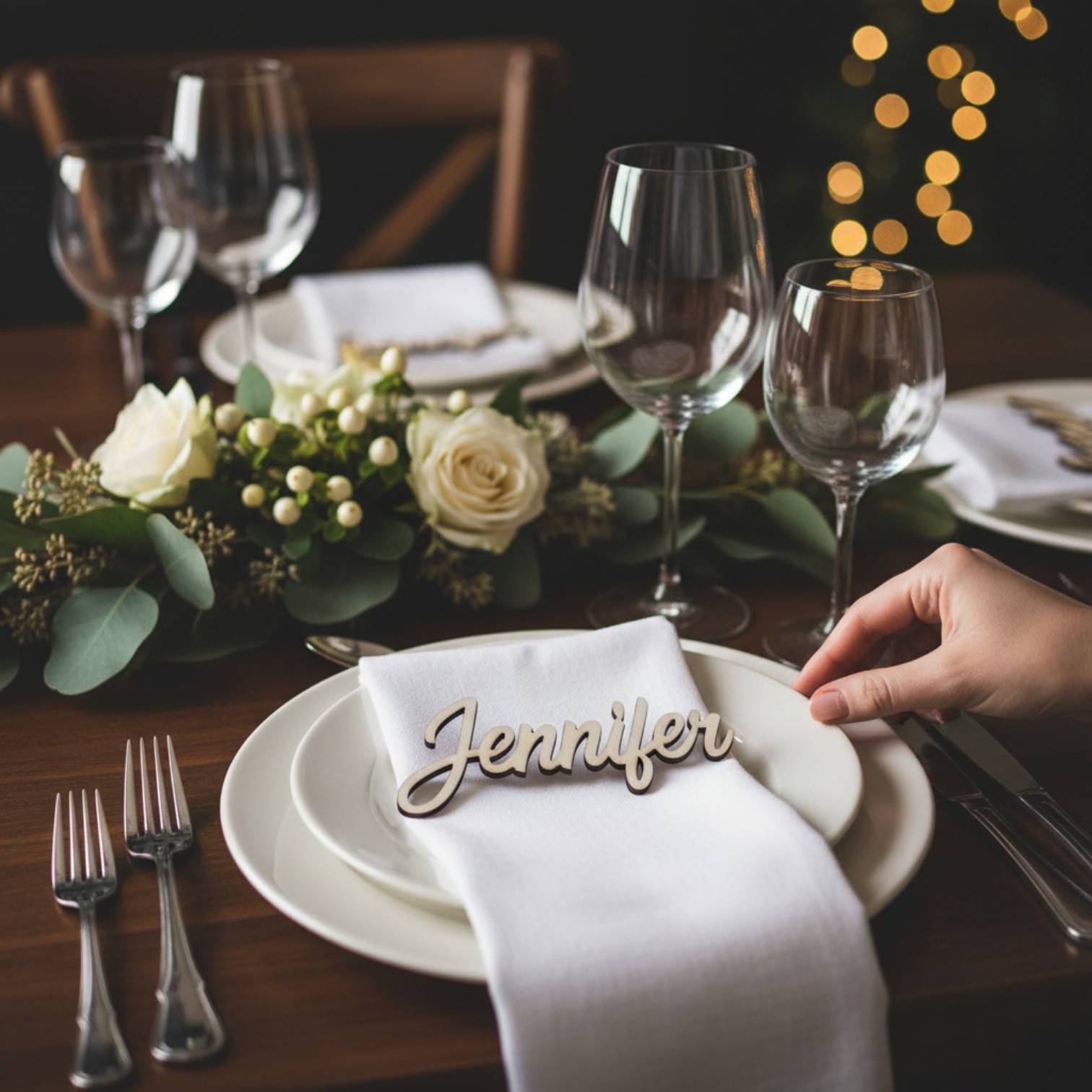 Tischkarten, Platzkarten, Namensschilder, Namensschild aus Holz Hochzeit personalisiert Tischkarte mit Name